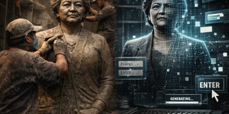 Viral di Facebook, Patung Megawati Ini Cuma Tipu Mata