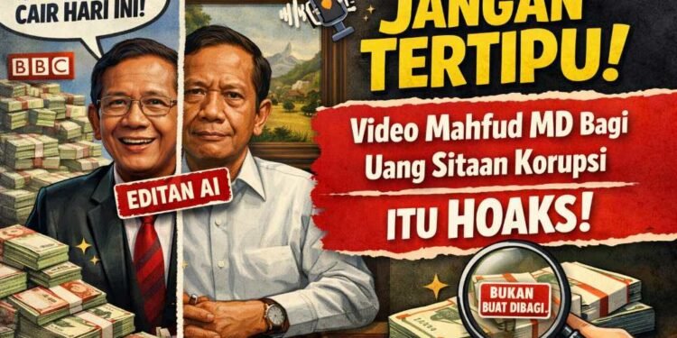 Hoaks: Video Mahfud MD Bagi Uang Sitaan Korupsi