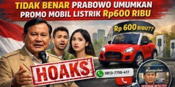 Check Fakta: Tidak Benar Prabowo Umumkan Promo Mobil Listrik Rp600 Ribu