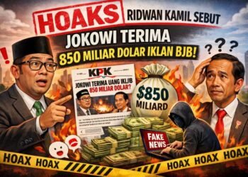 Hoaks Ridwan Kamil Sebut Jokowi Terima 850 Miliar Dolar Iklan BJB