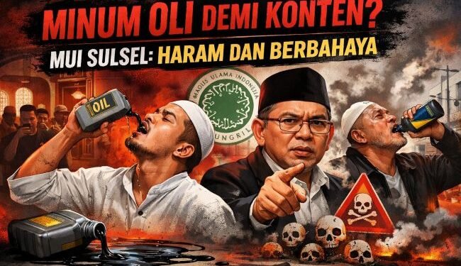 Minum Oli Demi Konten? MUI Sulsel: Haram dan Berbahaya