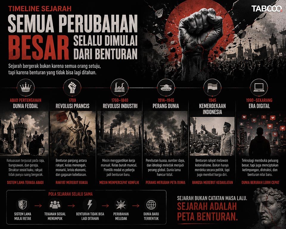 Timeline Sejarah: Semua Perubahan Besar Selalu Dimulai dari Benturan – Madilog Series #2.4
