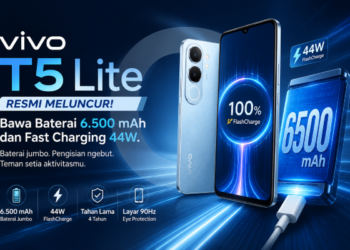 Vivo T5 Lite Resmi Meluncur, Bawa Baterai 6.500 mAh dan Fast Charging 44W
