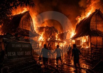 Desa Adat Sade Terbakar, Ratusan Rumah Sasak Ludes dalam Semalam