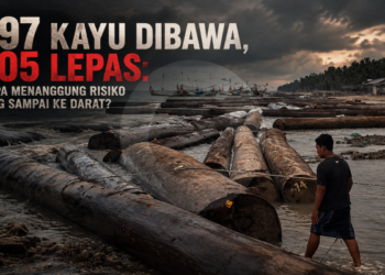 697 Kayu Dibawa, 405 Lepas: Siapa Menanggung Risiko yang Sampai ke Darat?