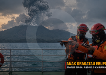 Anak Krakatau Erupsi Lagi, Status Siaga: Radius 5 Km Rawan Bahaya
