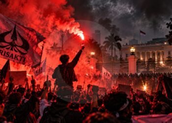 Asap Flare Merah Iringi Aksi Trisakti, Mahasiswa Suarakan Kekecewaan